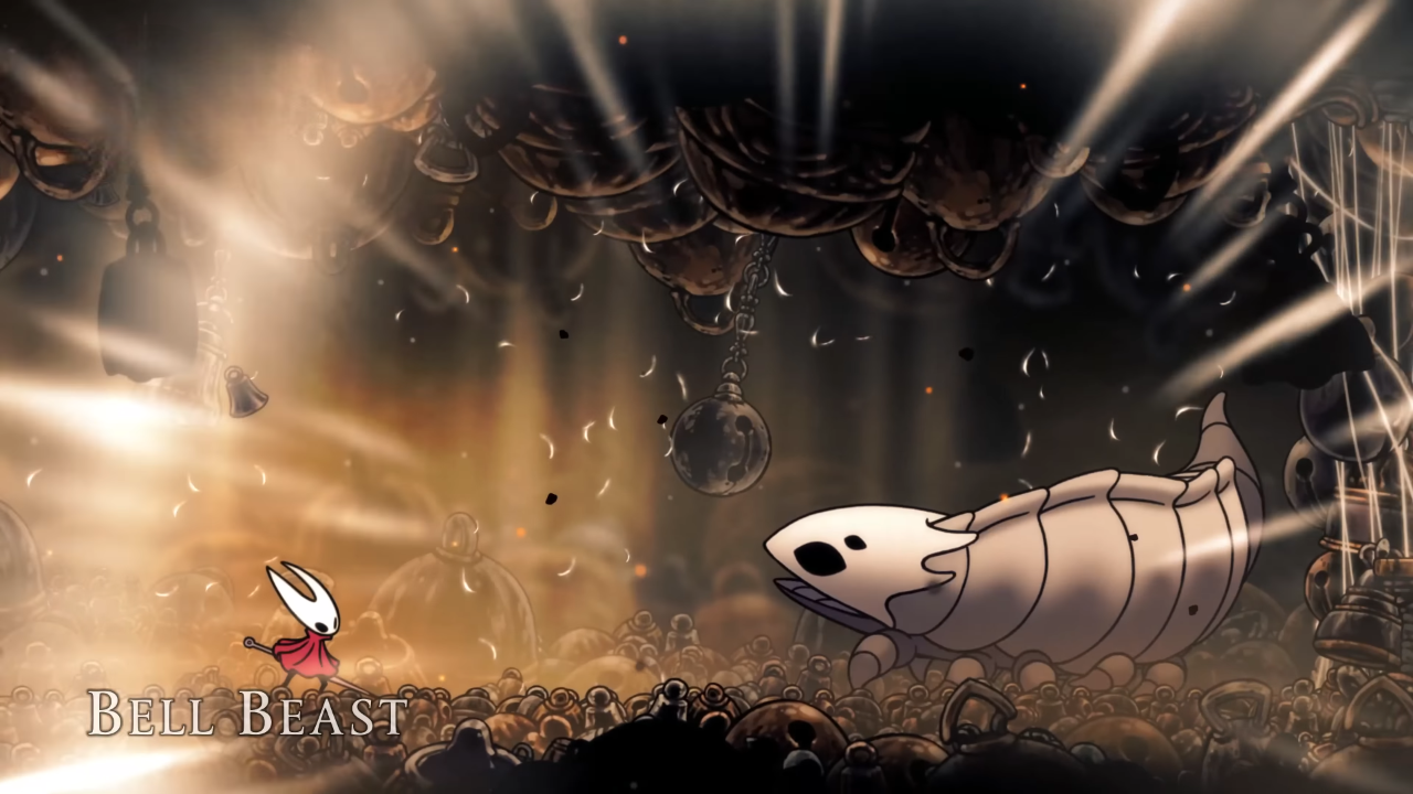 Picture showing Bell Beast in Hollow Knight Silksong.