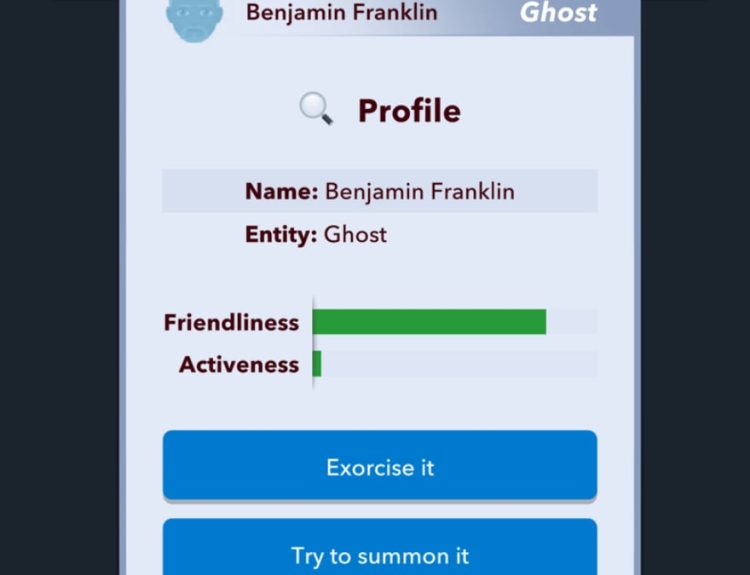 Summoning a ghost in bitlife