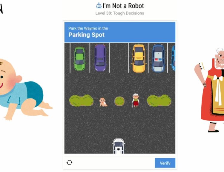 Picture showing cover for level 38 of I'm Not a Robot - Park the Waymo.