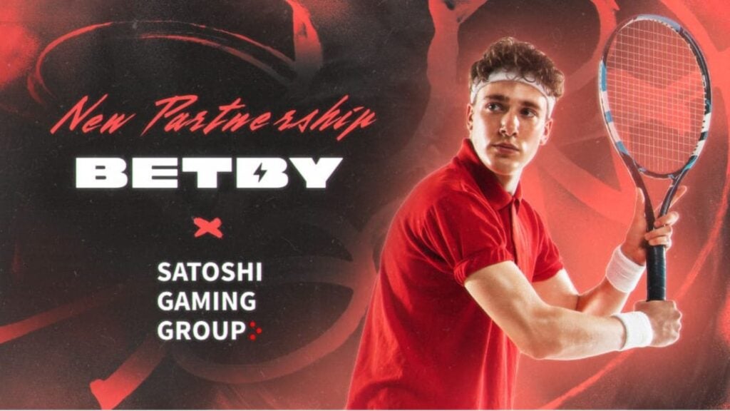 Tennis player featured in key image for BETBY and Satoshi Gaming Group partnership