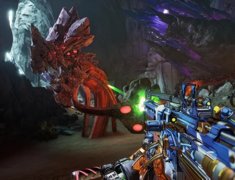 Screenshot of an action sequence in Borderlands 4