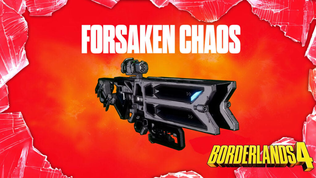 Cover art for the Forsaken Chaos legendary weapon in Borderlands 4.