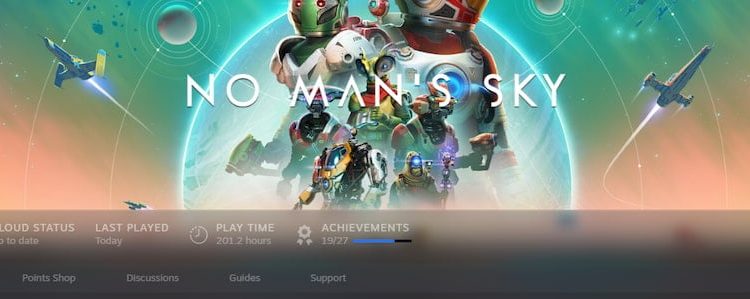 No Man's Sky in Steam's library
