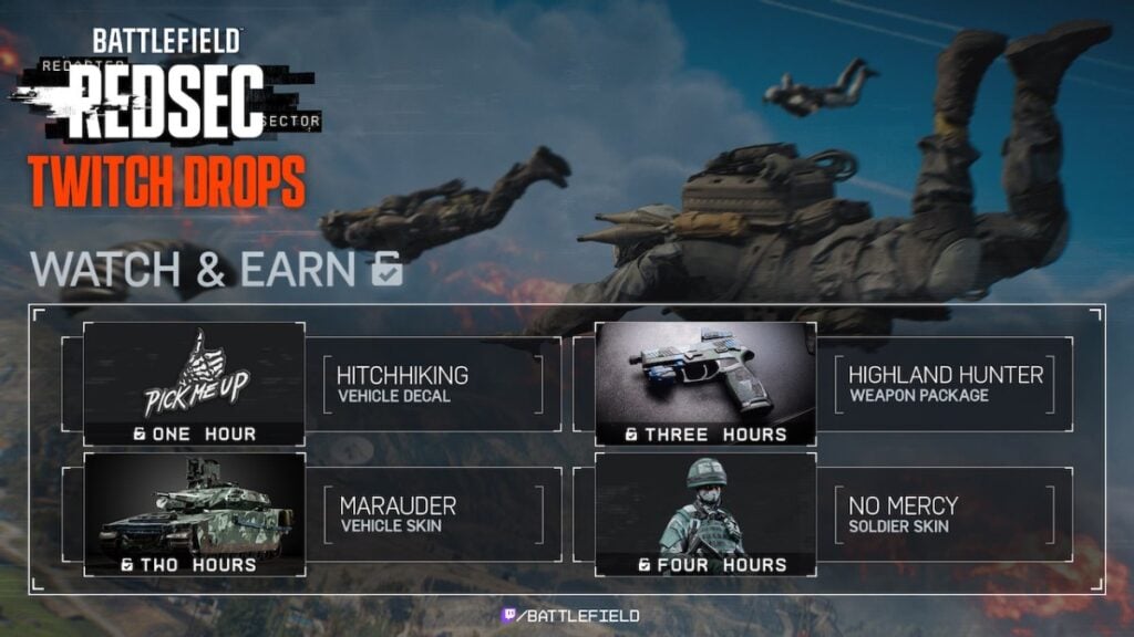 Battlefield REDSEC Season 1 Twitch drops
