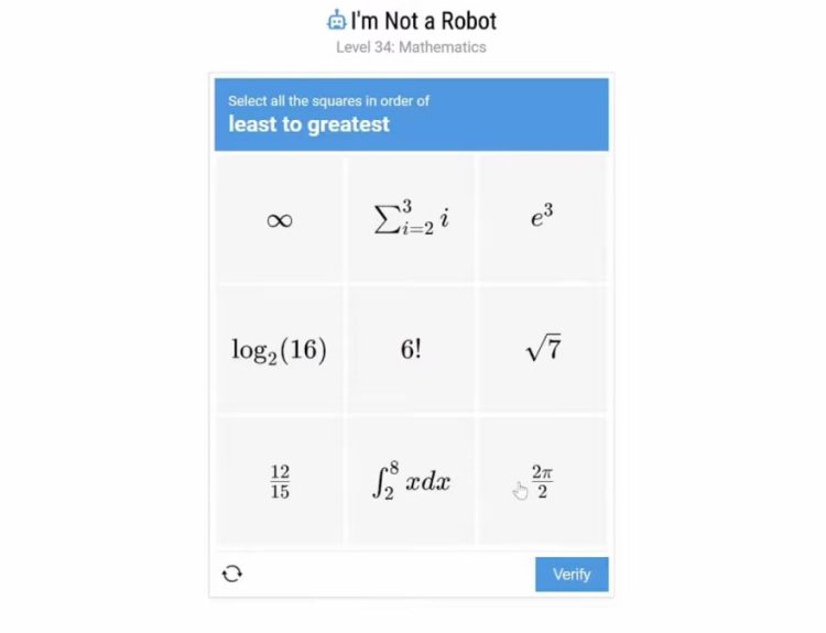 How to beat I'm Not a Robot level 34 - Select all the squares in order of least to greatest