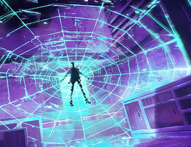 Phoenix trapped in Cypher's web, screenshot via VCT Champs 2025 anthem