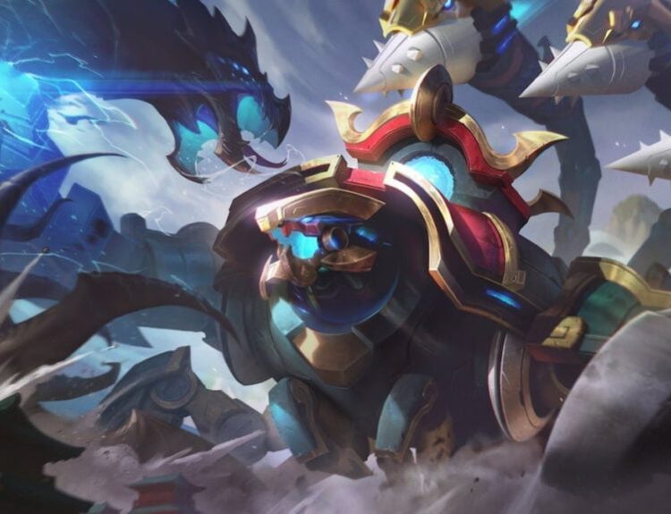 Picture showing Mecha Kingdoms Skarner skin in League of Legends.