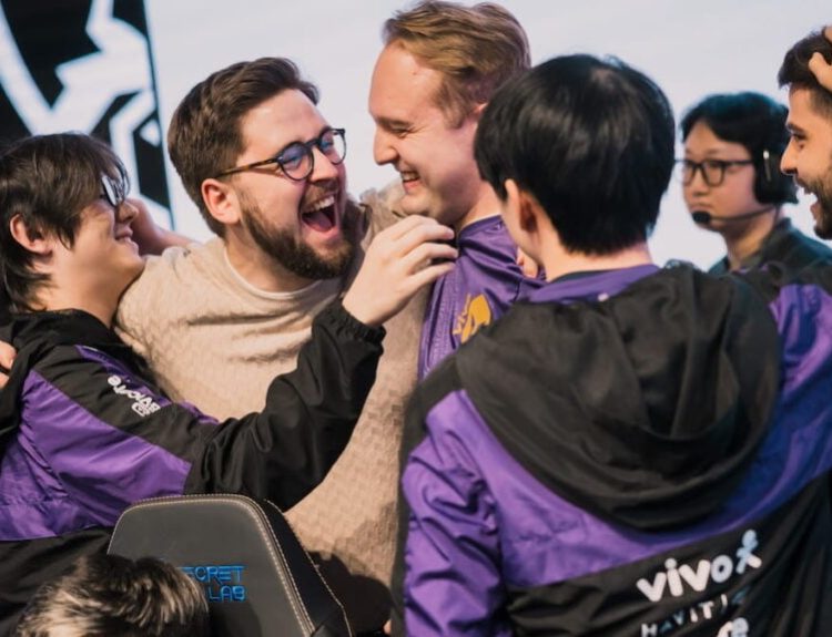 Vivo Keyd Stars after victory at League of Legends Worlds 2025 Swiss Stage on October 19, 2025 in Beijing, China.