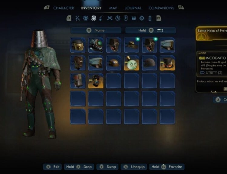 camouflage helment stats display