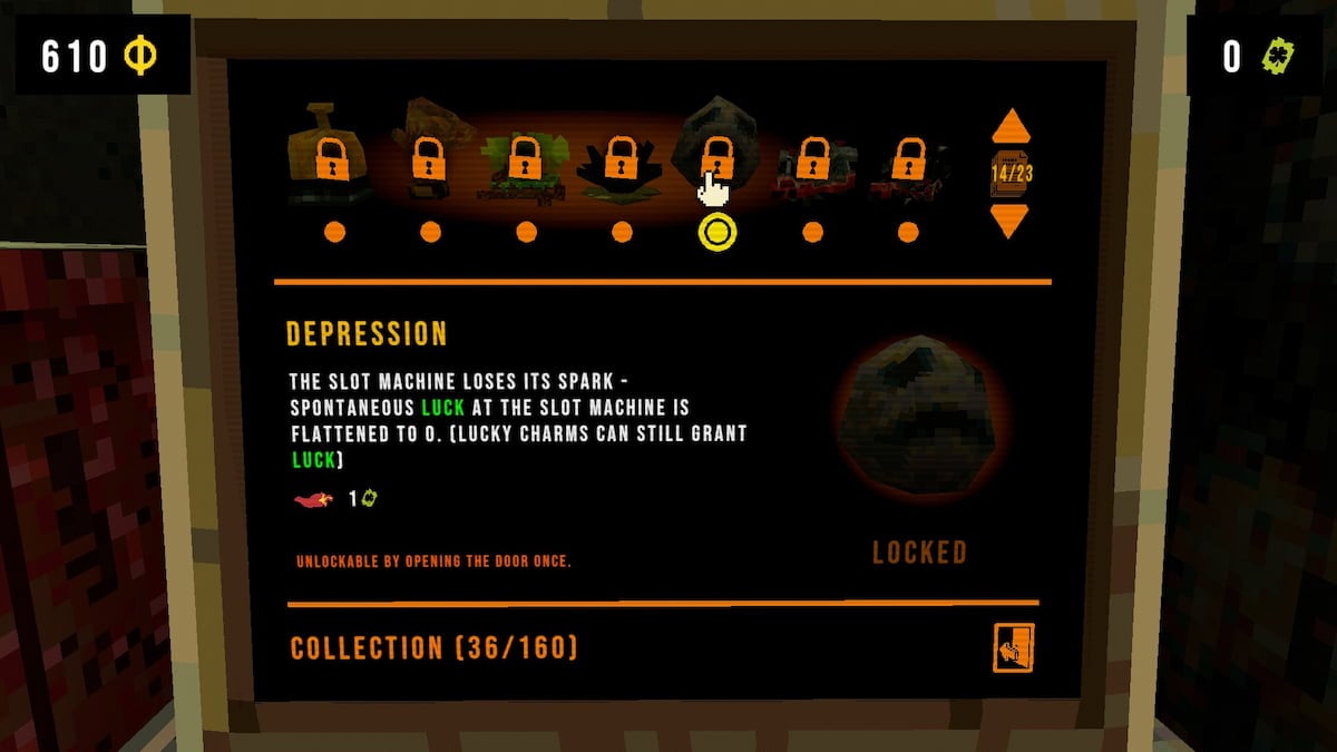 Depression charm in CloverPit