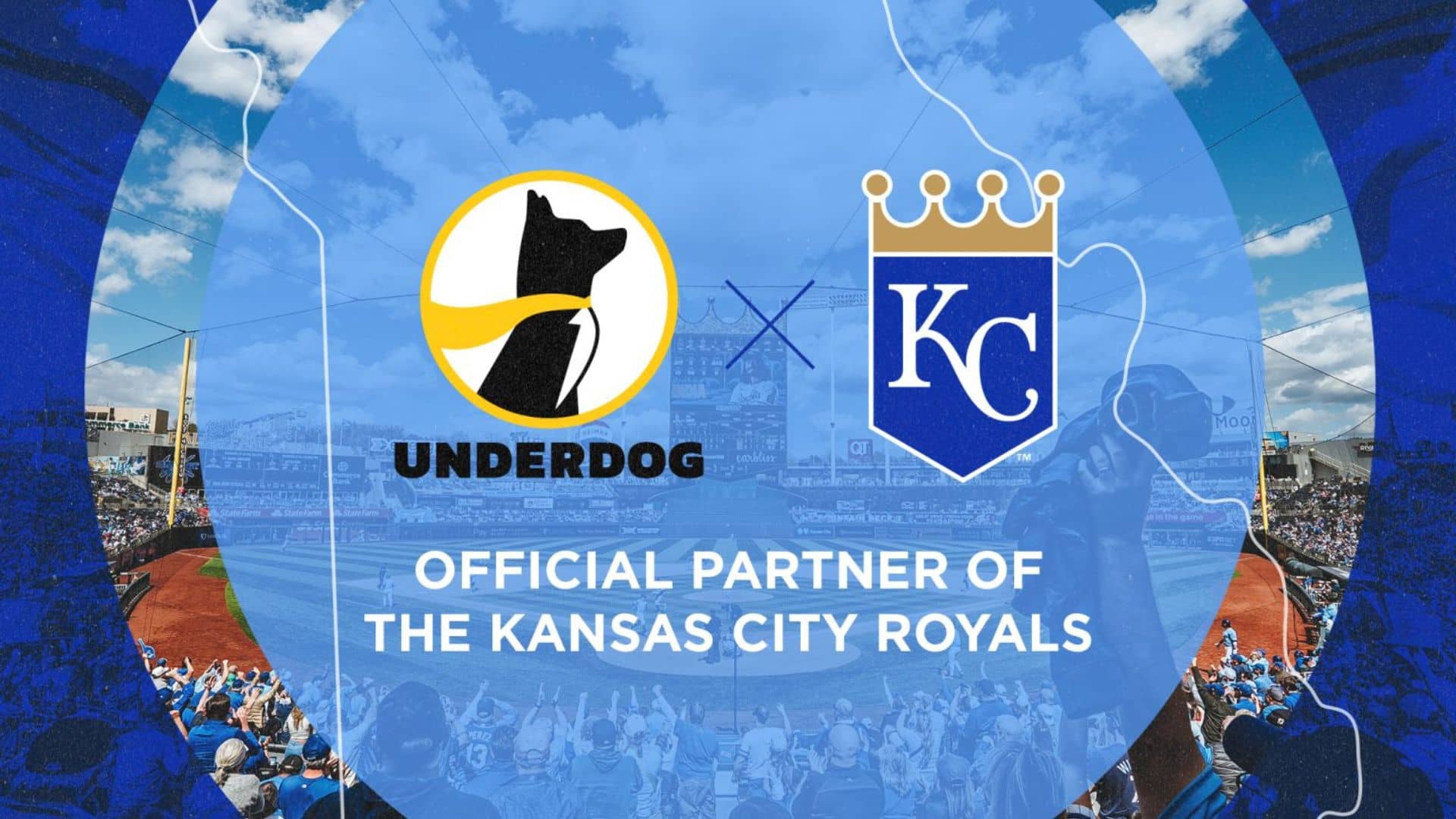 Underdog and Kansas City Royals partnership key image, featuring the two entities' logos