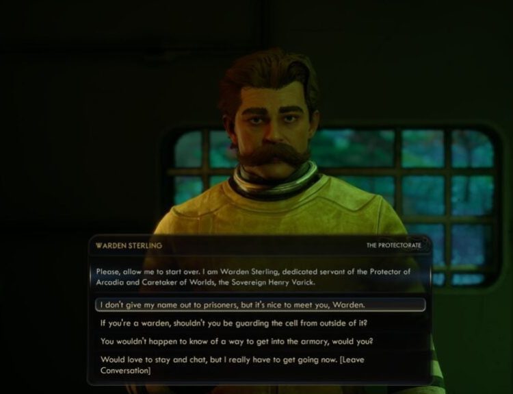 A man with a mustache in outer worlds 2