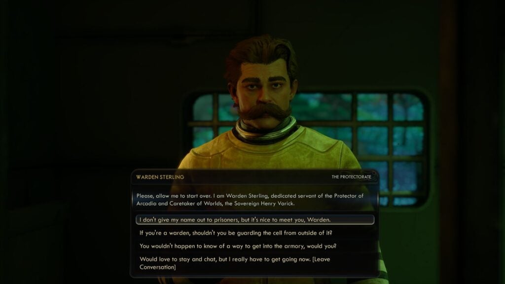 A man with a mustache in outer worlds 2