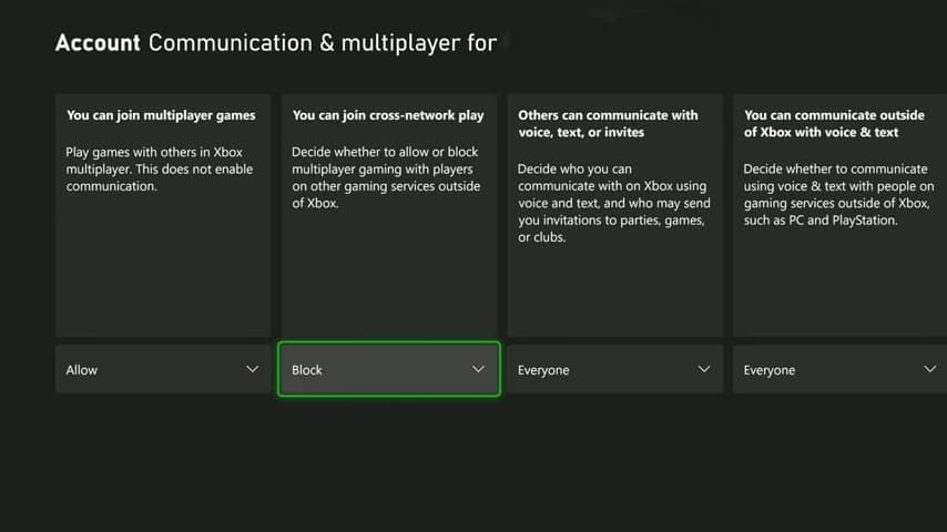 Disable Crossplay option on Xbox for Black Ops 7
