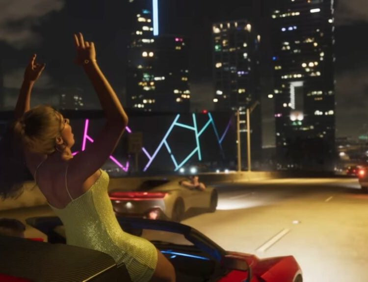GTA VI character in a car
