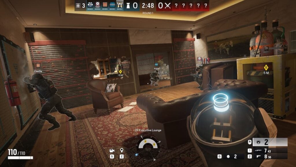A screenshot of R6's competitive gameplay