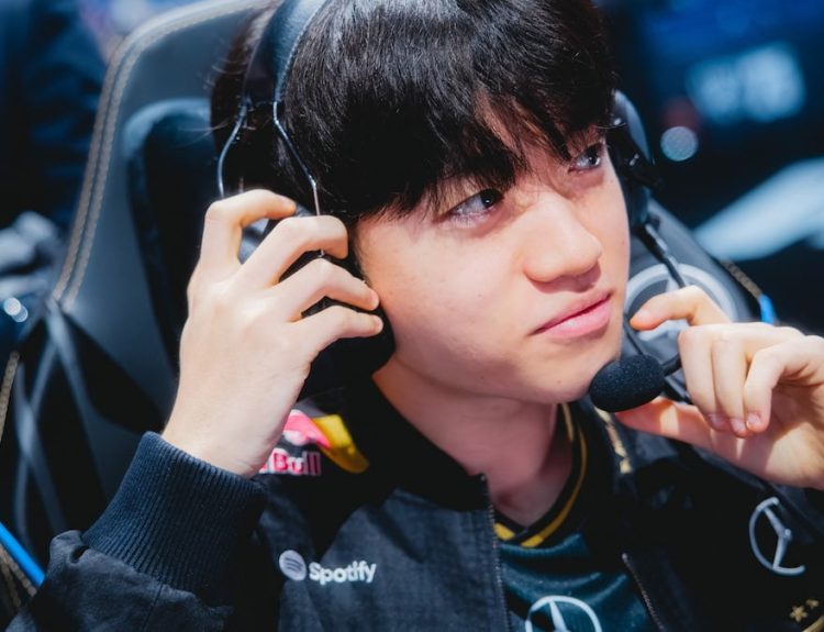 Keria of T1 is seen onstage at League of Legends Worlds 2025 Semifinal Stage on November 02, 2025 in Shanghai, China.