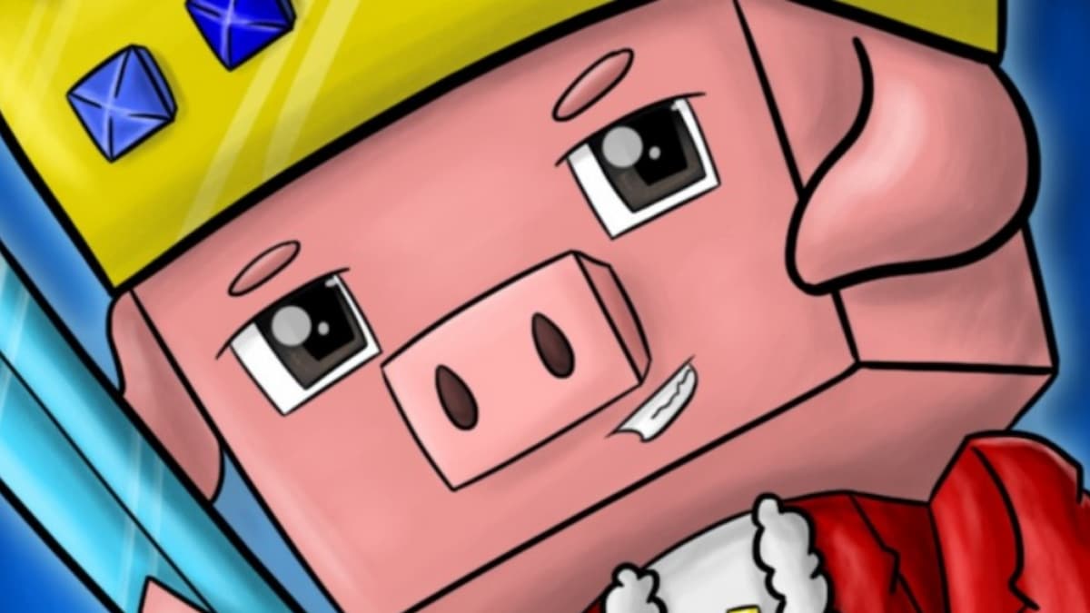 Technoblade's iconic "pig with crown" YouTube featured image