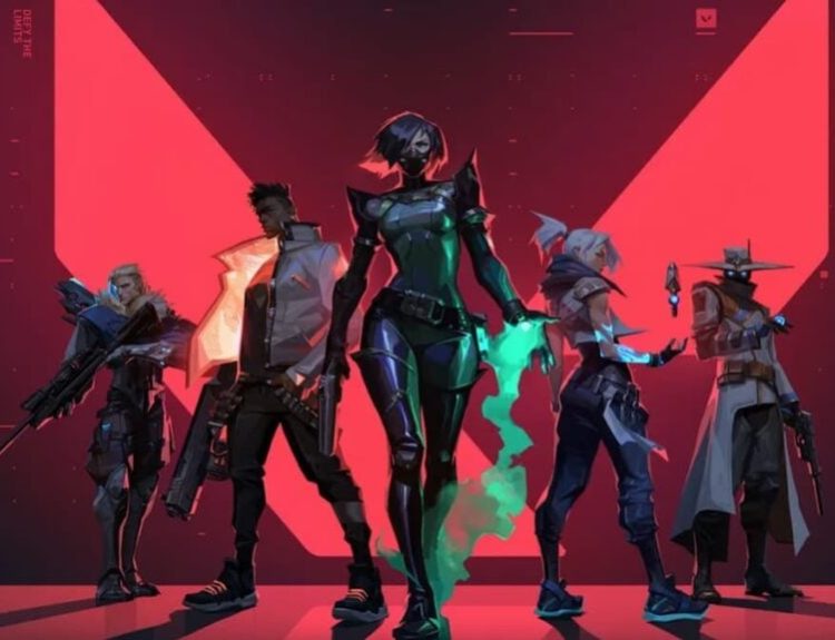 VALORANT poster with five agents