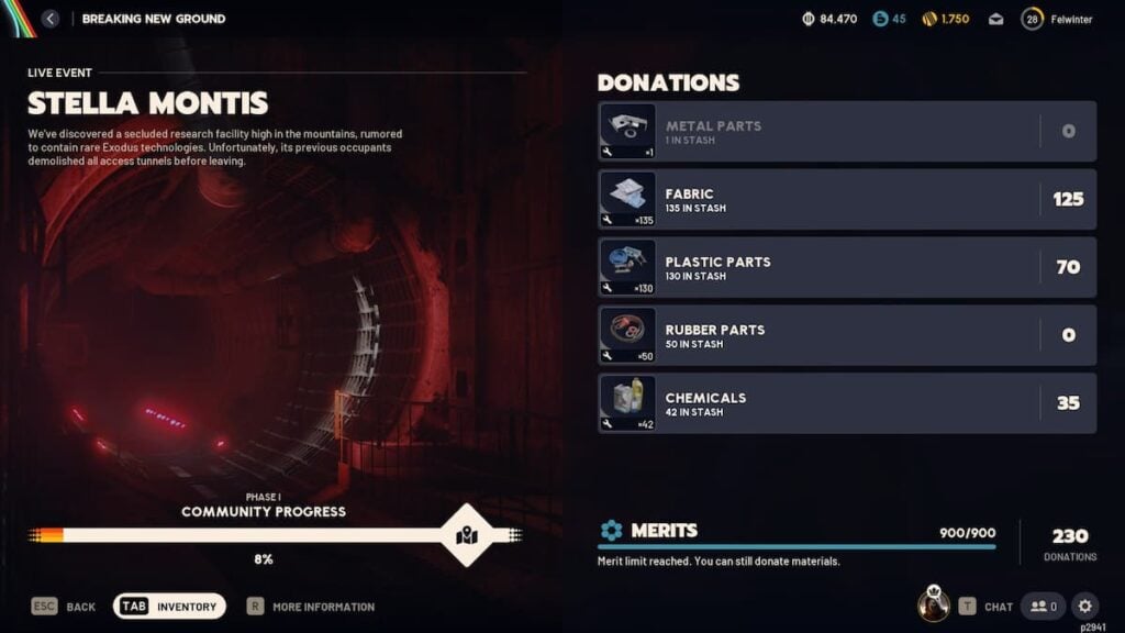 Stella Montis event progress in ARC Raiders