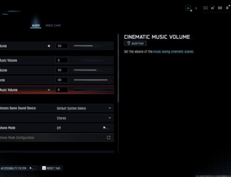 a screenshot of audio settings in Black Ops 7