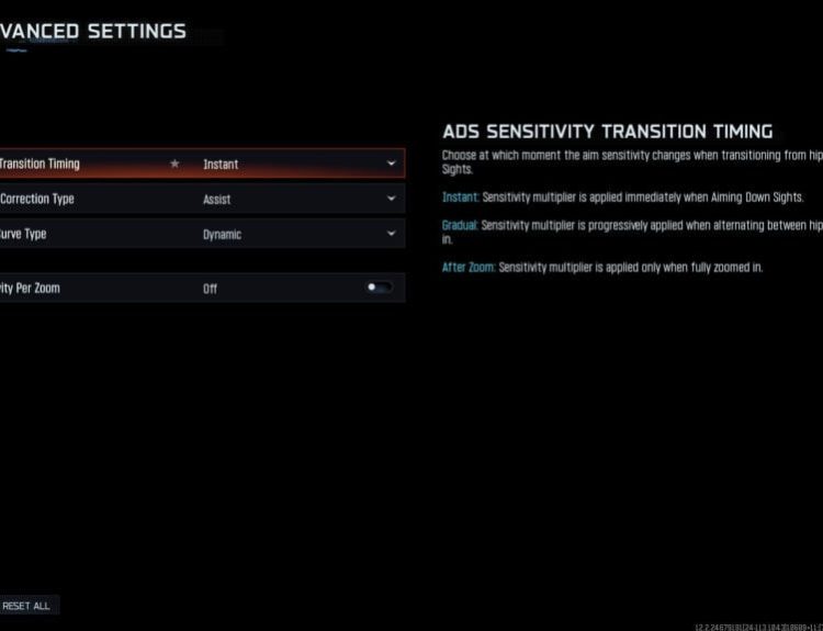 Black Ops 7 best aim assist settings, showing the Aiming tab options