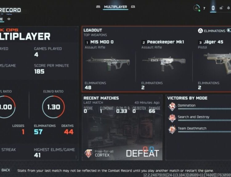 a screenshot of Black Ops 7 multiplayer combat stats