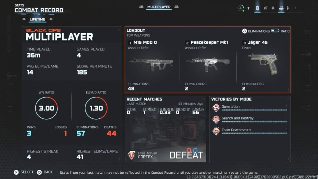 a screenshot of Black Ops 7 multiplayer combat stats