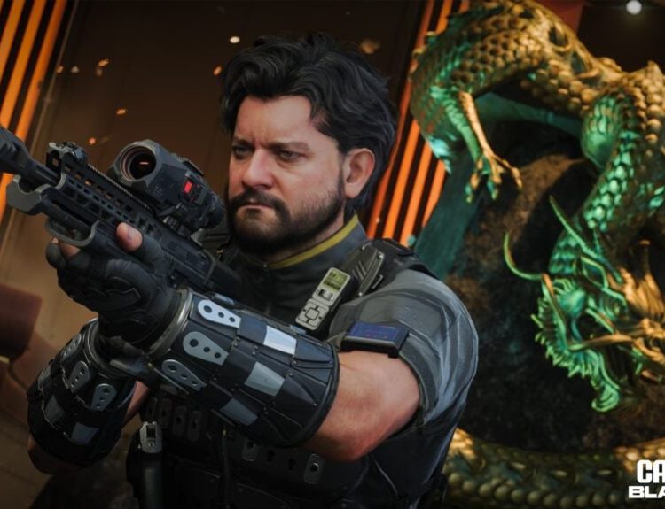 Operator aiming with an assault rifle in Black Ops 7
